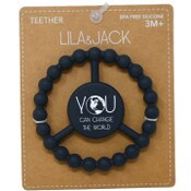 Wholesale - 1pc Silicone Peace Teether - Navy "You Can Change the World" C/P 100, UPC: 195010118552